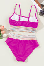 Load image into Gallery viewer, Striped Trim Two Piece Swimsuit
