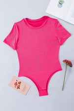 Load image into Gallery viewer, Hot Pink Rhinestone Bodysuit
