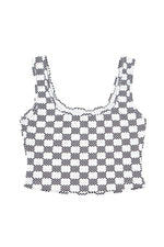 Load image into Gallery viewer, Black Checkered Crop Tank Top
