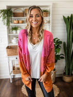 Load image into Gallery viewer, Pink and Orange Ombre Cardigan
