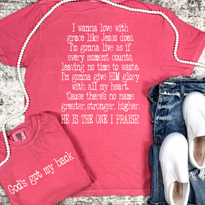 God's Got My Back Tee- Watermelon