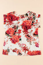 Load image into Gallery viewer, Red Floral Print Blouse
