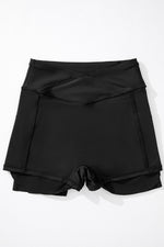 Load image into Gallery viewer, Black Tummy Control Cross Waist Skorts
