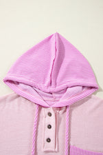 Load image into Gallery viewer, Corded Patch Hooded Henley Top
