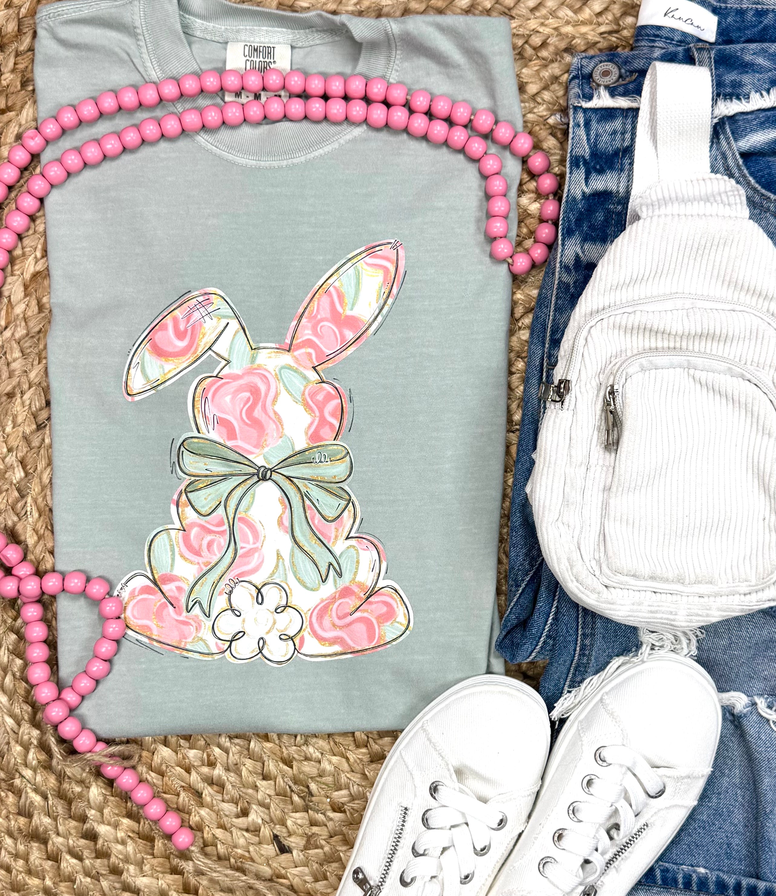 Floral Doodle Bunny Tees