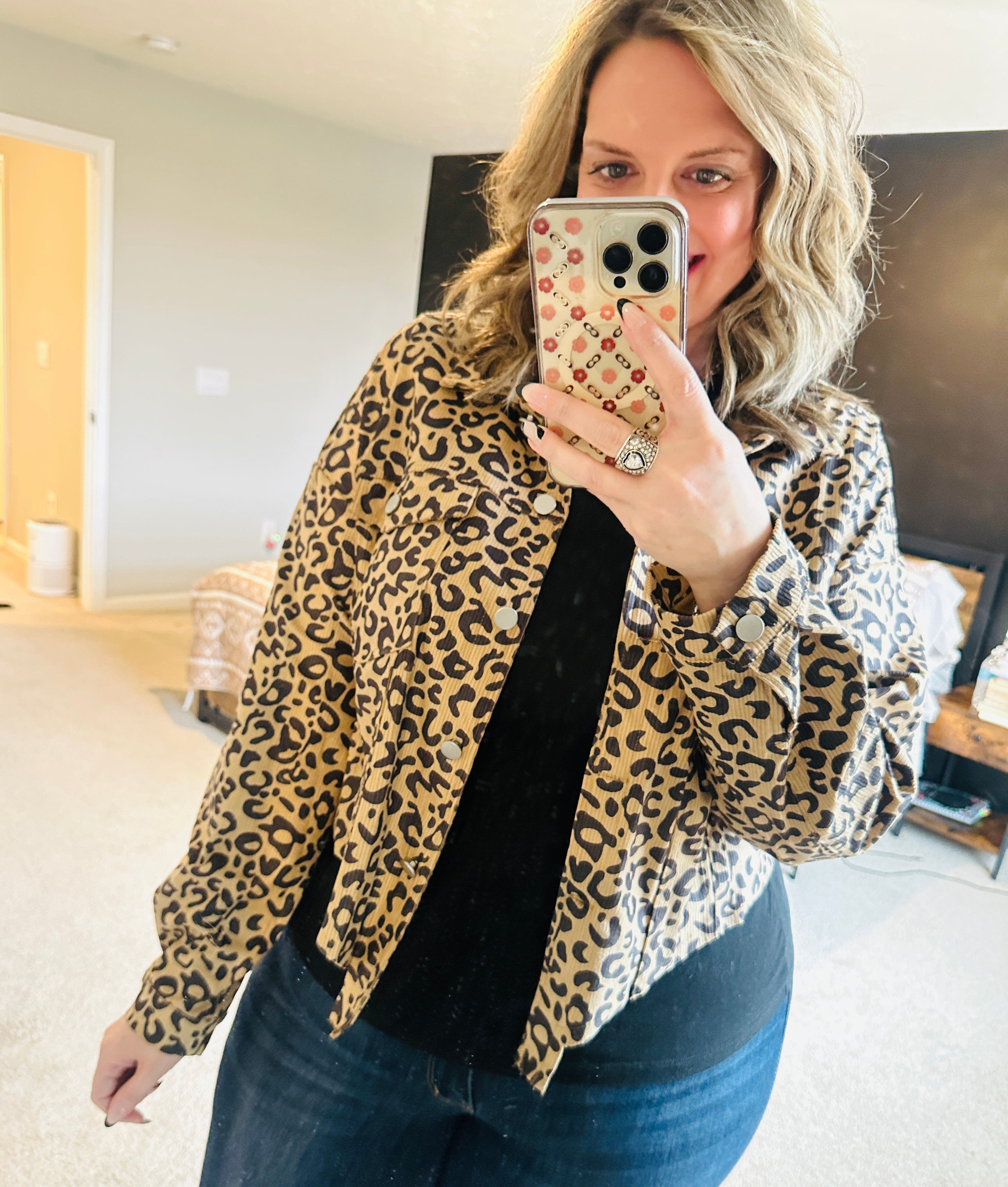 Leopard Cropped Jacket