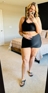 Black Tank + Skort Swimwear