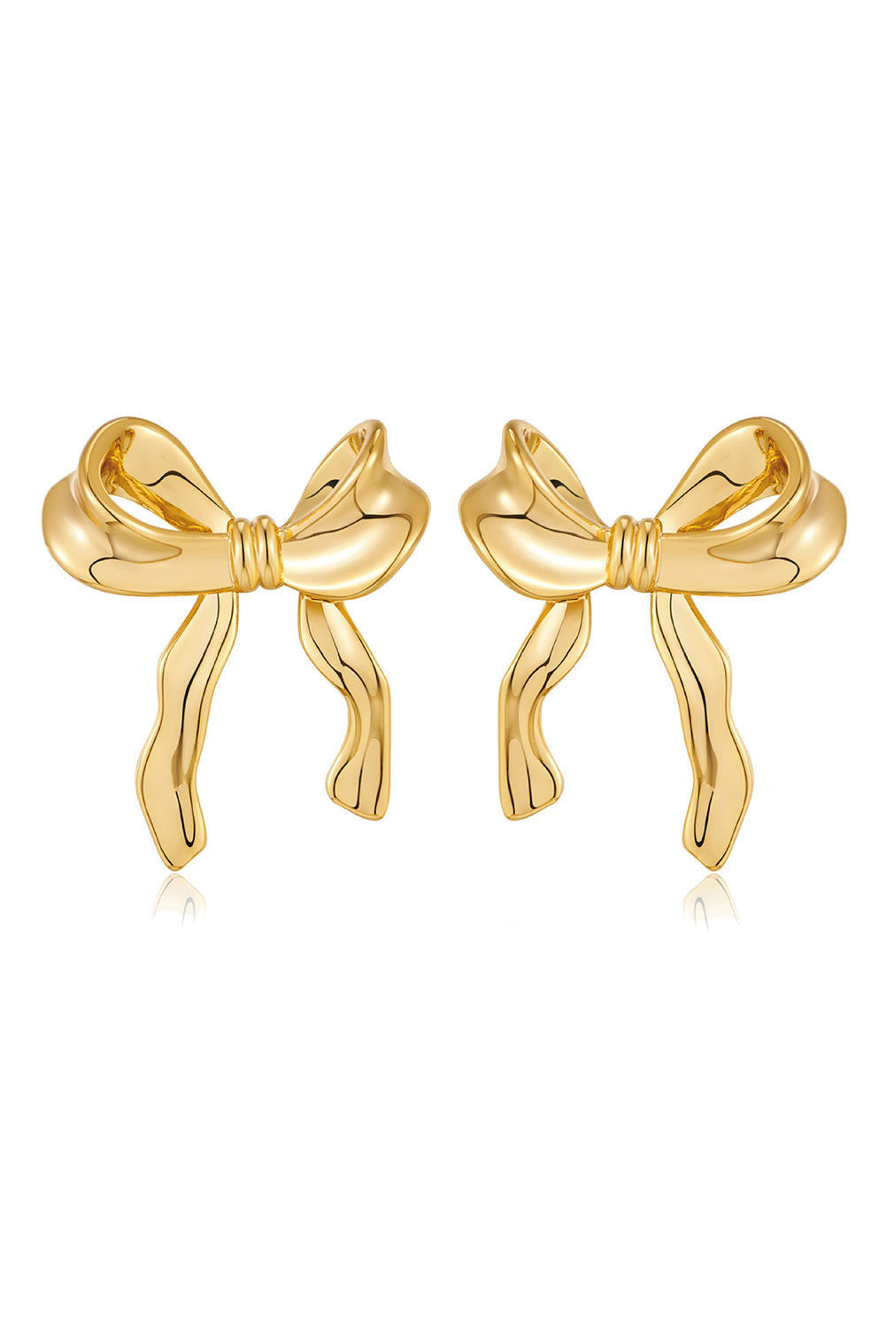 Gold Bow Stud Earrings