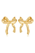 Load image into Gallery viewer, Gold Bow Stud Earrings
