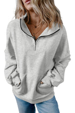 Load image into Gallery viewer, Quarter Zip Pocket Sweatshirt
