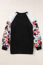 Load image into Gallery viewer, Ribbed Floral Sleeve Top
