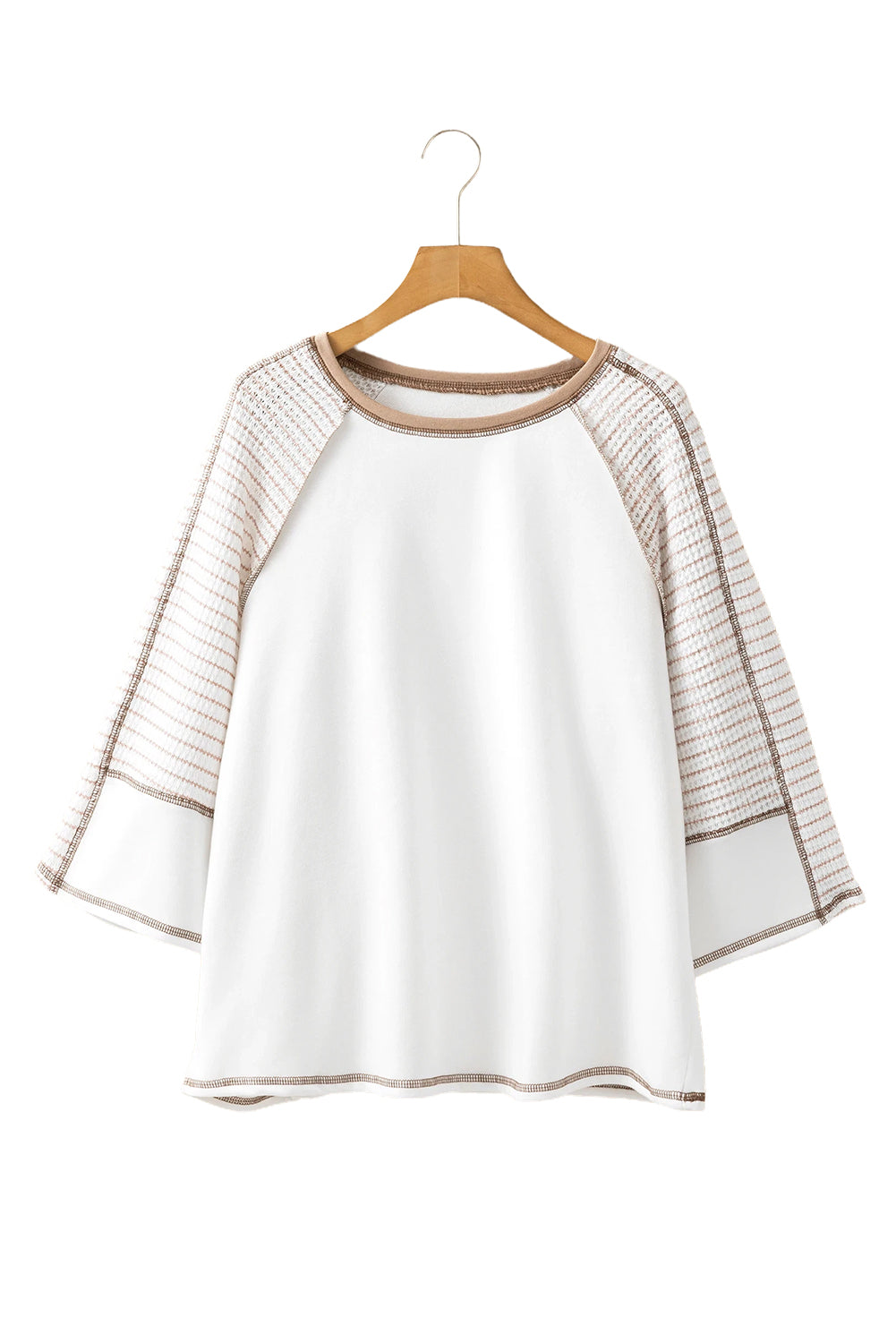 Striped Three Quarter Sleeve Top