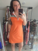 Load image into Gallery viewer, Orange Colorblock Athleisure Dress
